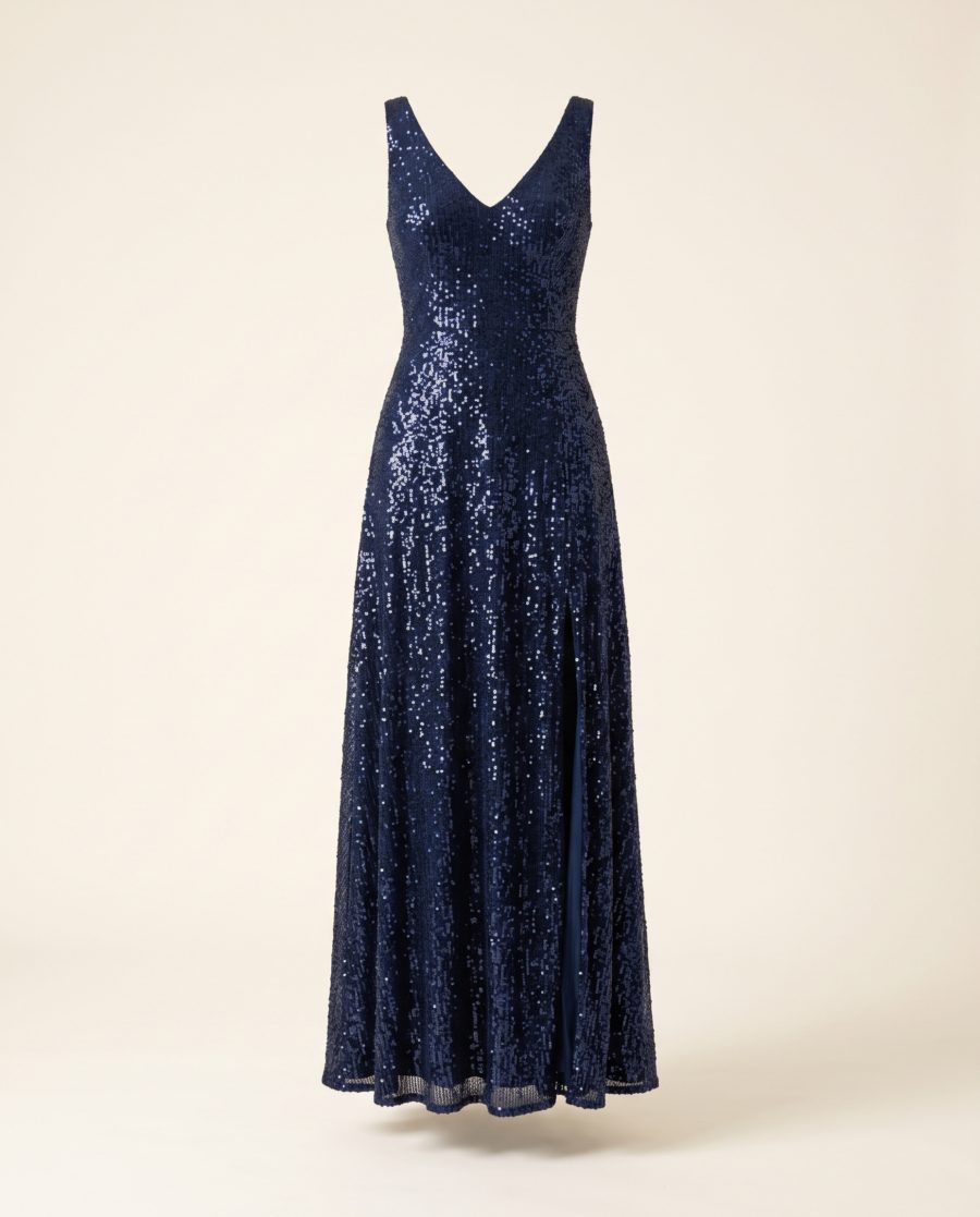 Navy Sequin Gown